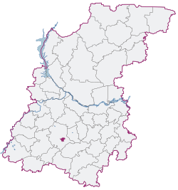 Arzamas on map of Nizhny Novgorod Region